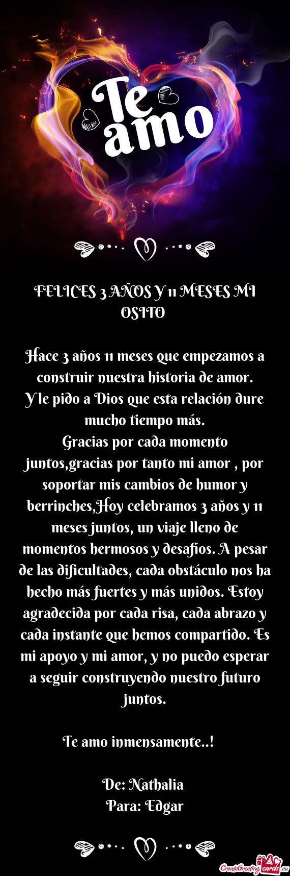 FELICES 3 AÑOS Y 11 MESES MI OSITO
