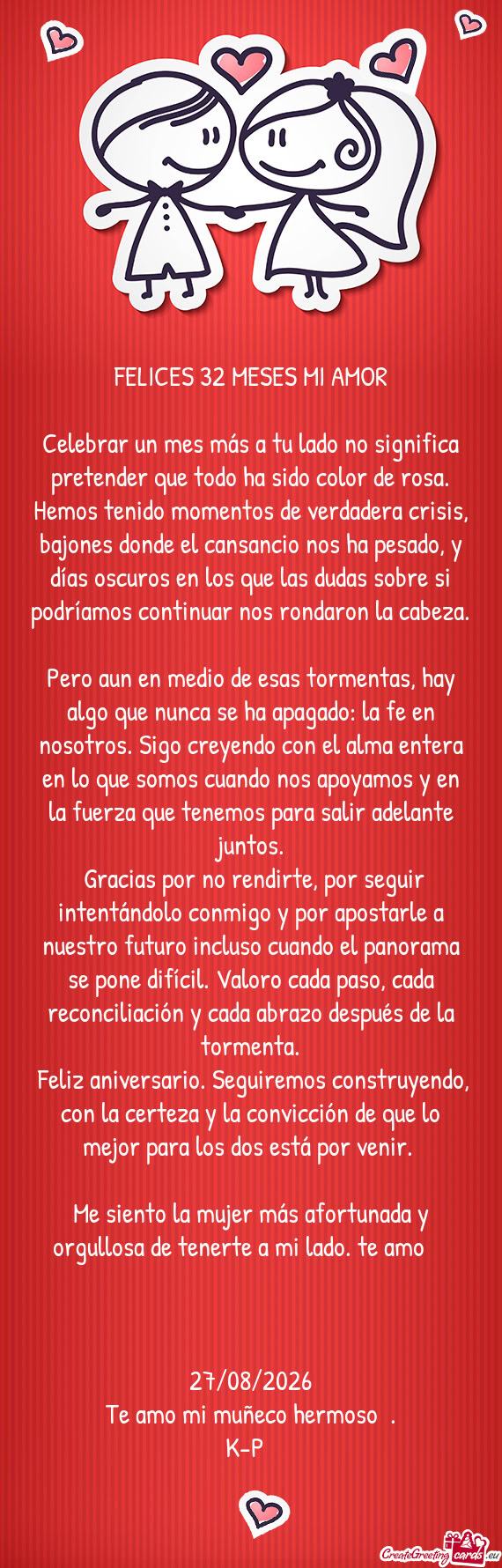 FELICES 32 MESES MI AMOR