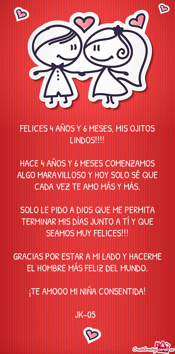 FELICES 4 AÑOS Y 6 MESES, MIS OJITOS LINDOS