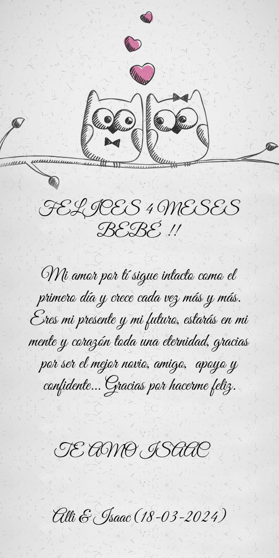 FELICES 4 MESES BEBÉ