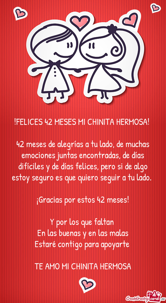 FELICES 42 MESES MI CHINITA HERMOSA