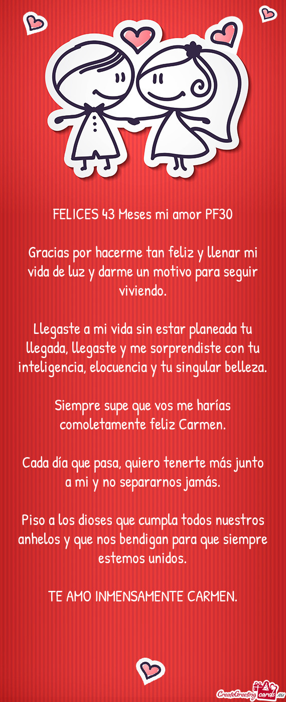💚 FELICES 43 Meses mi amor PF30❤️