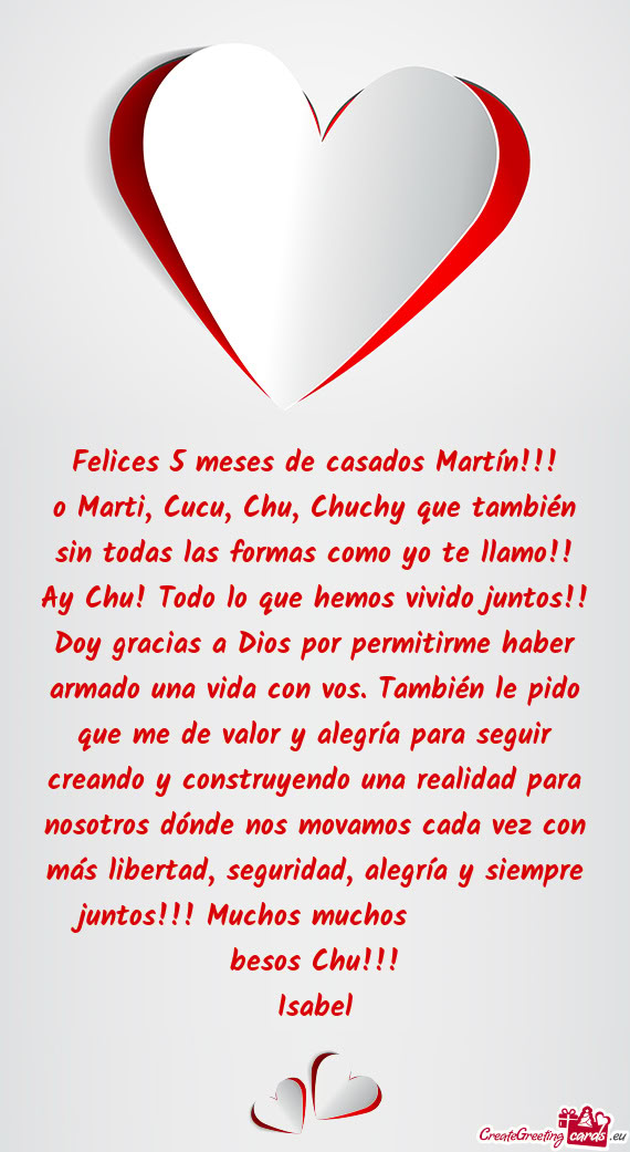 Felices 5 meses de casados Martín