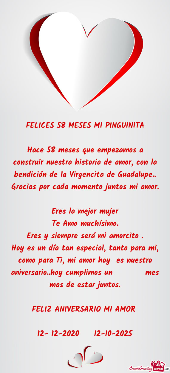 FELICES 58 MESES MI PINGUINITA