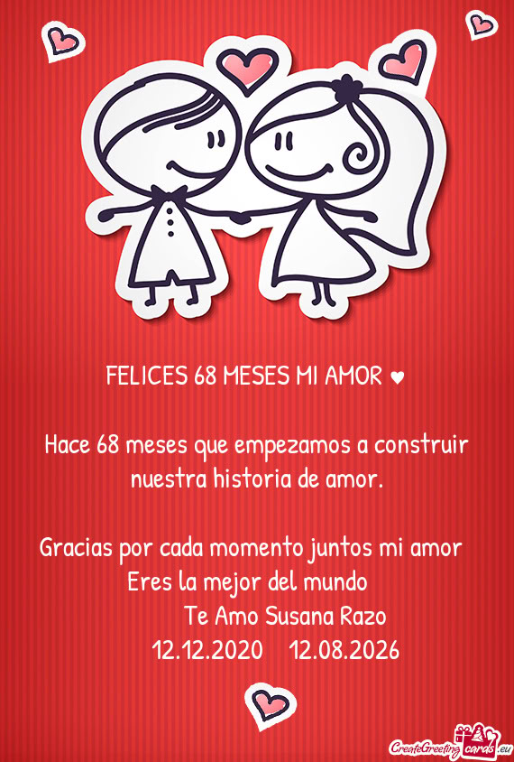🎉FELICES 68 MESES MI AMOR ♥️