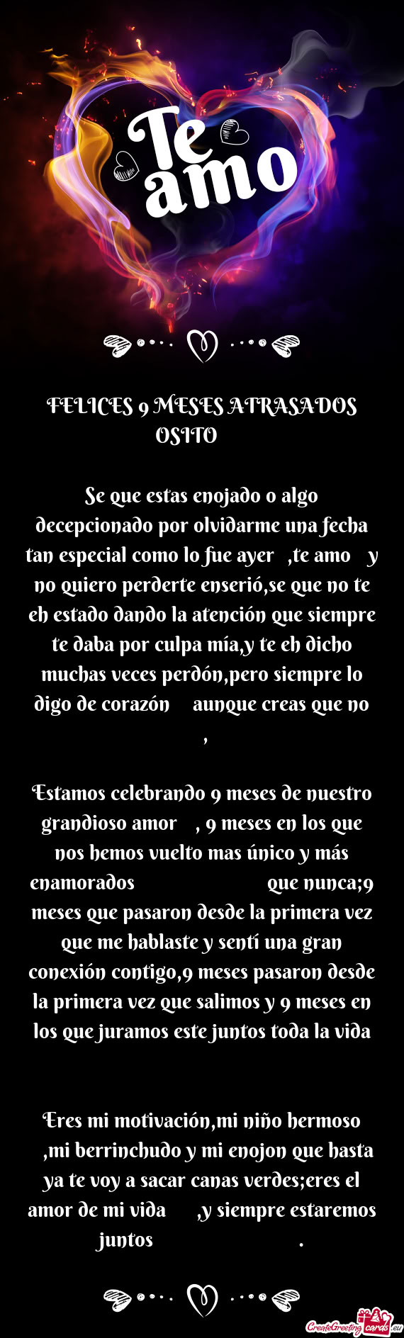 FELICES 9 MESES ATRASADOS OSITO 🤎🐻