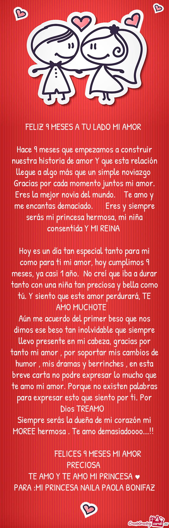 FELICES 9 MESES MI AMOR PRECIOSA🤍