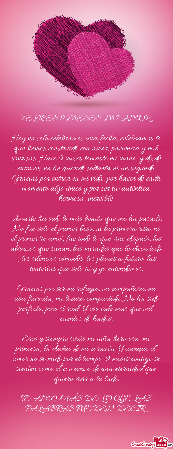 FELICES 9 MESES, MI AMOR