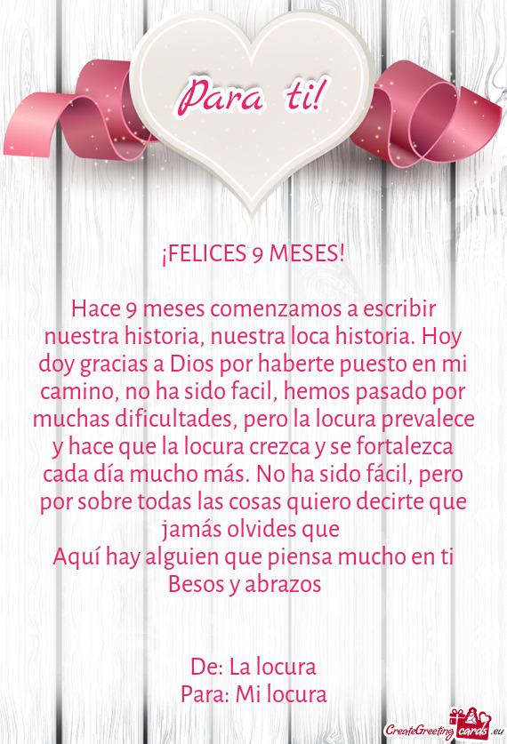 ¡FELICES 9 MESES