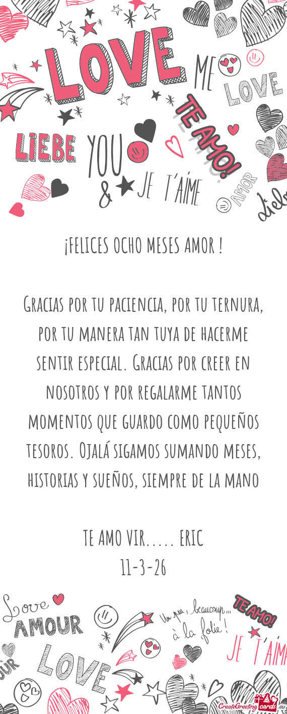 ¡FELICES OCHO MESES AMOR