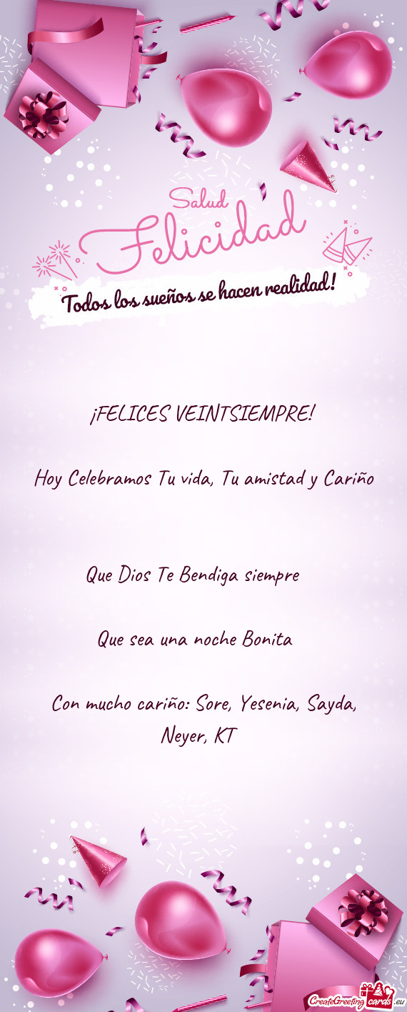 ¡FELICES VEINTSIEMPRE