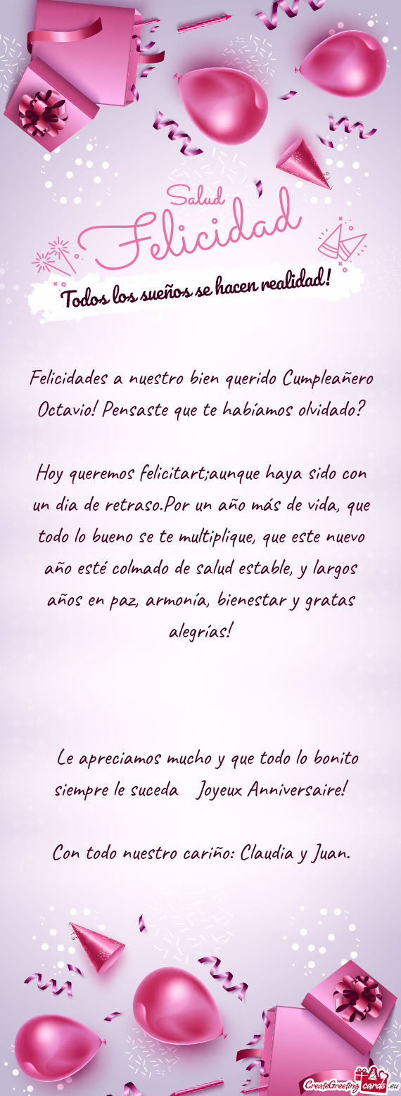 Felicidades a nuestro bien querido Cumpleañero Octavio! Pensaste que te habíamos olvidado