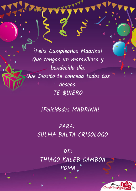 ¡Felicidades MADRINA