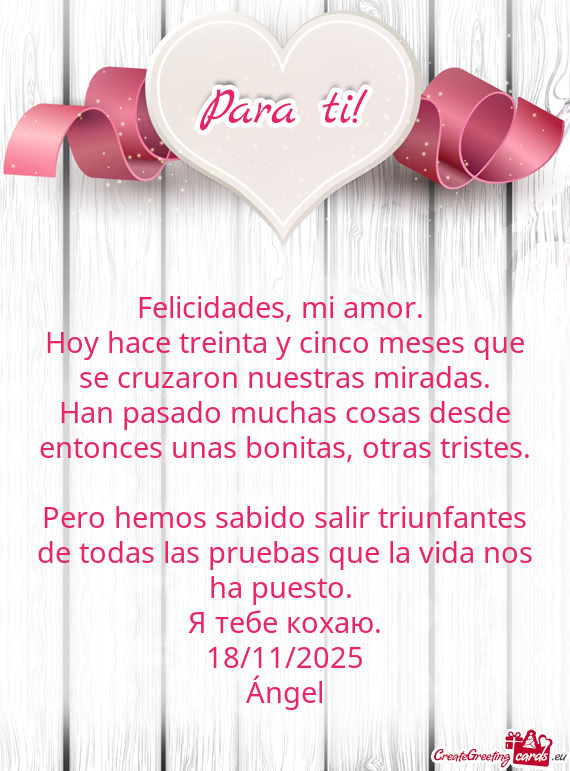 Felicidades, mi amor