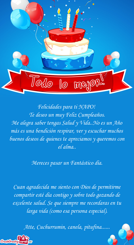 Felicidades para ti NAPO