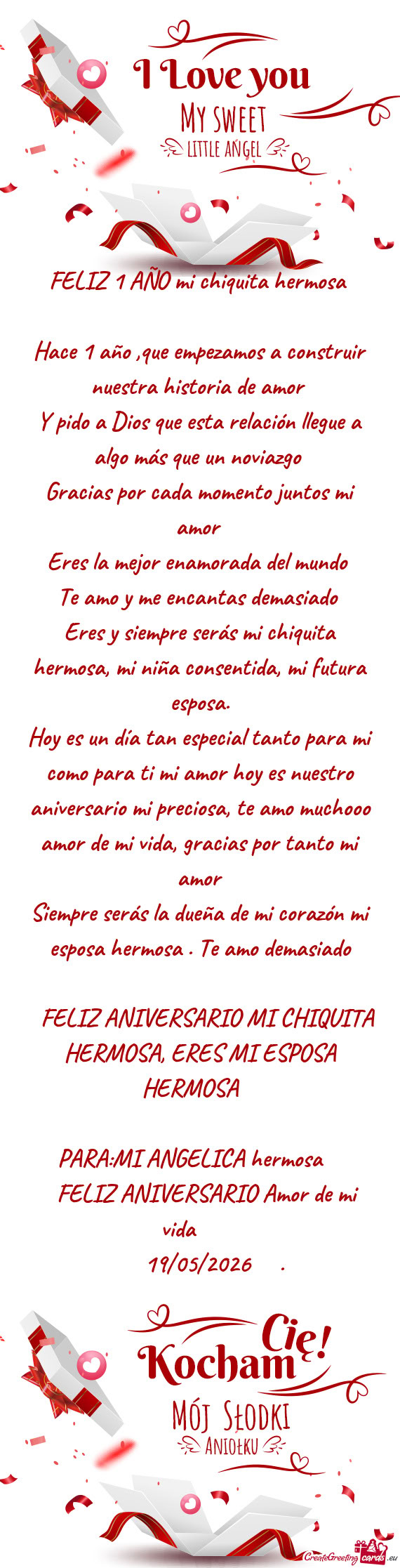 FELIZ 1 AÑO mi chiquita hermosa