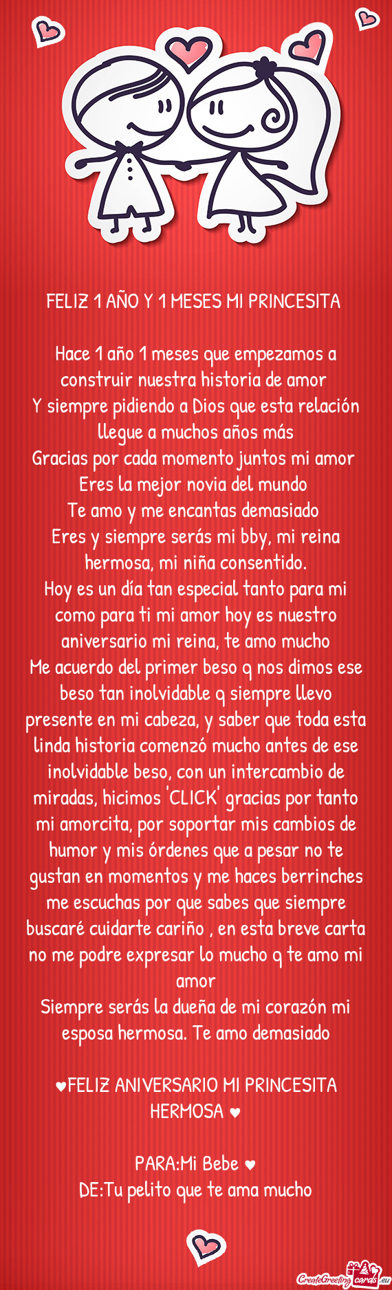 FELIZ 1 AÑO Y 1 MESES MI PRINCESITA