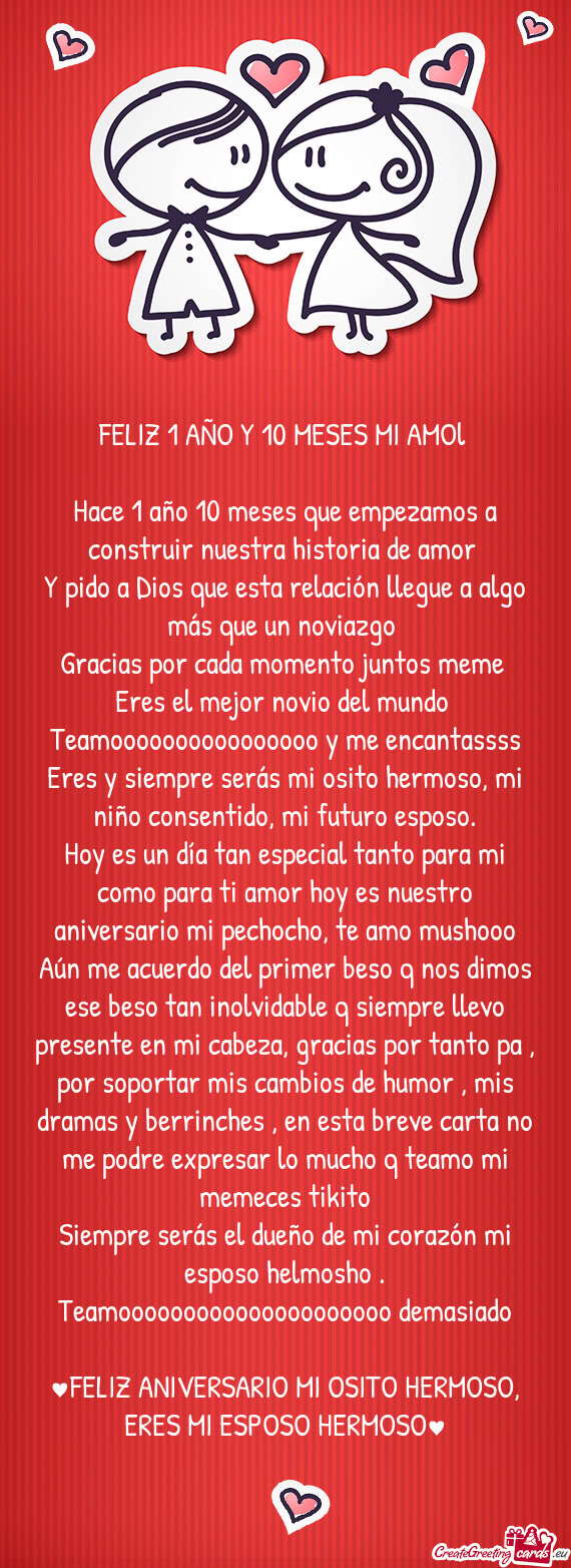 FELIZ 1 AÑO Y 10 MESES MI AMOl