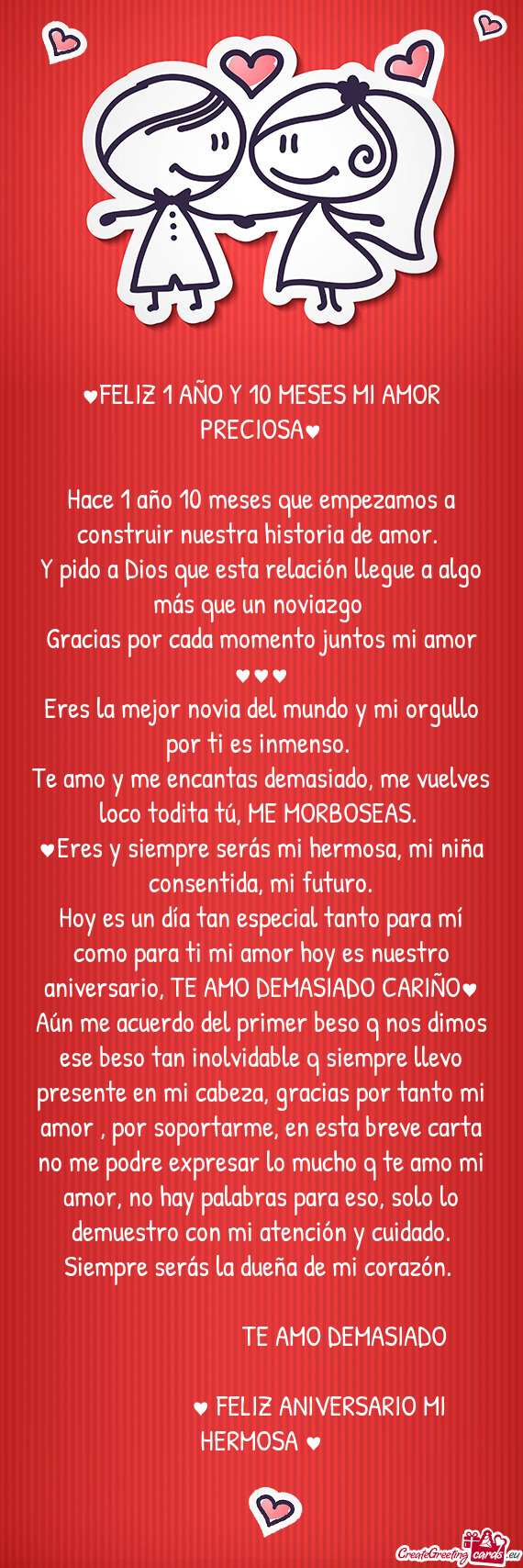 ♥FELIZ 1 AÑO Y 10 MESES MI AMOR PRECIOSA♥