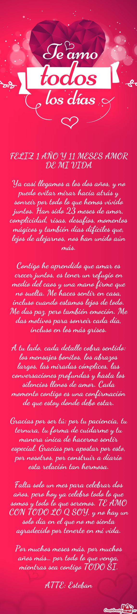 FELIZ 1 AÑO Y 11 MESES AMOR DE MI VIDA