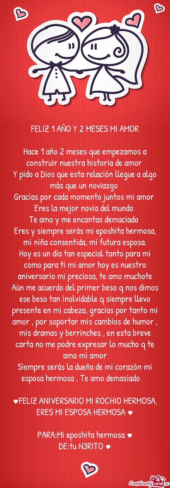 ❤️FELIZ 1 AÑO Y 2 MESES MI AMOR 💥