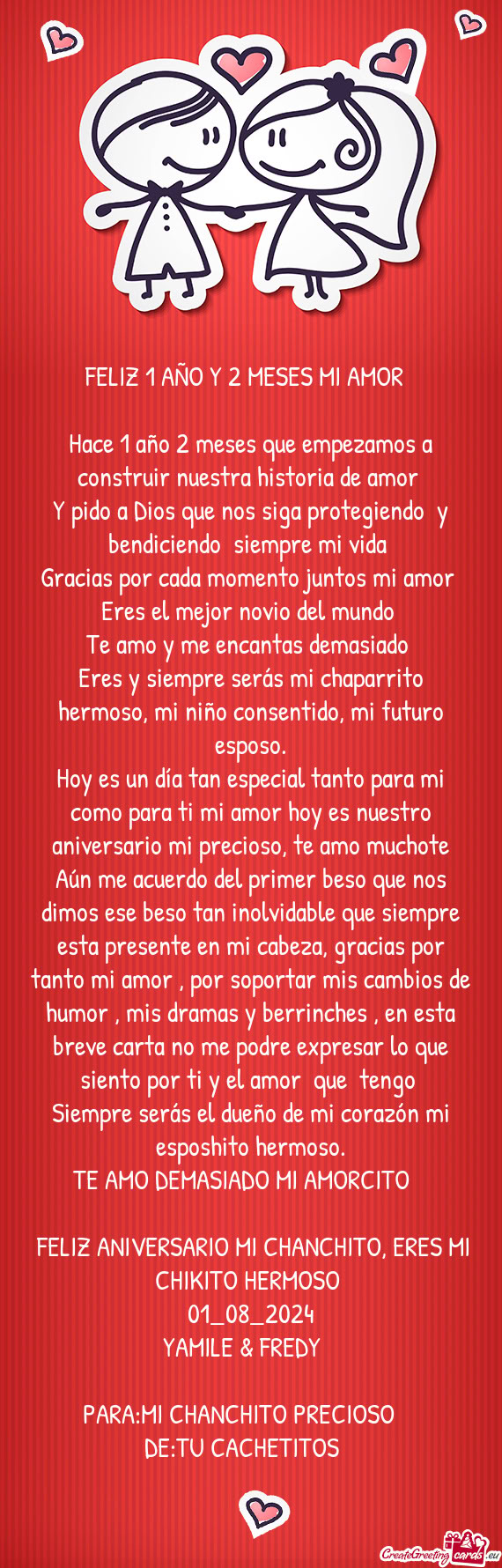 FELIZ 1 AÑO Y 2 MESES MI AMOR 💖
