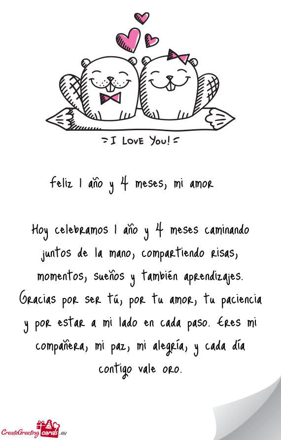 Feliz 1 año y 4 meses, mi amor 💖