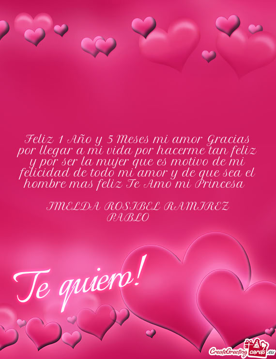 Feliz 1 Año y 5 Meses mi amor Gracias por llegar a mi vida por hacerme tan feliz y por ser la mujer