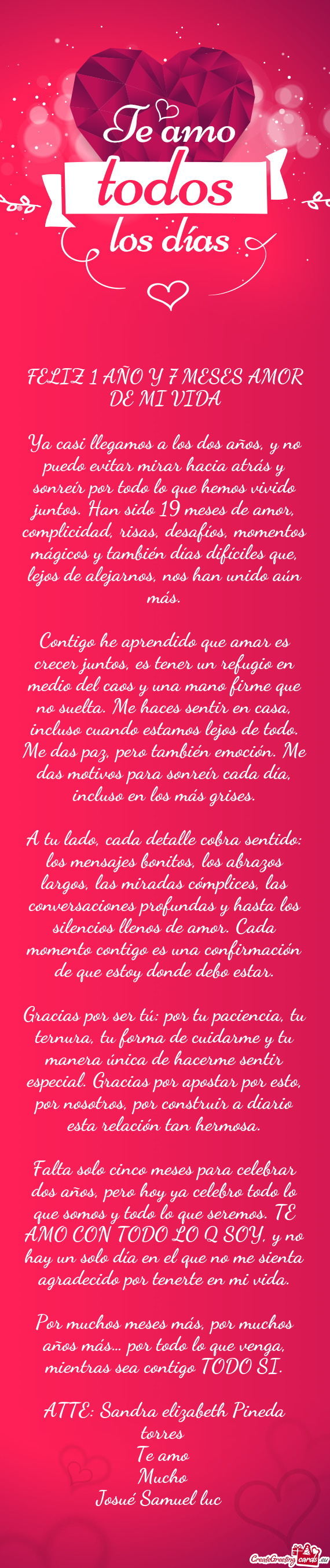 FELIZ 1 AÑO Y 7 MESES AMOR DE MI VIDA