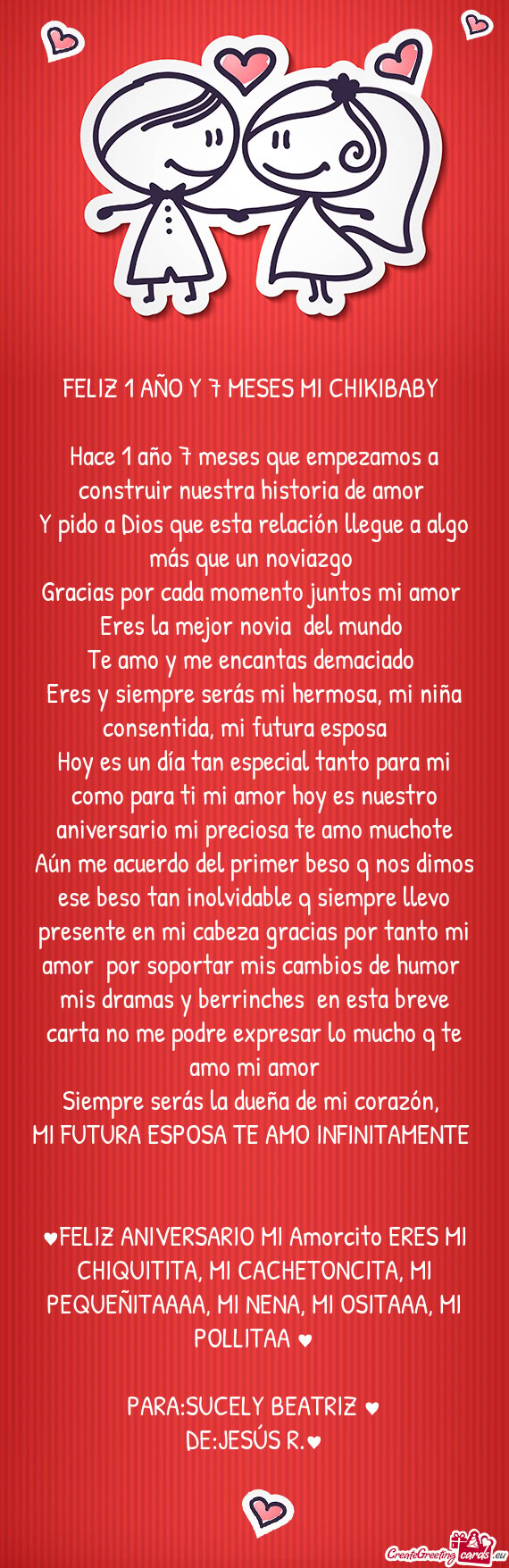 FELIZ 1 AÑO Y 7 MESES MI CHIKIBABY