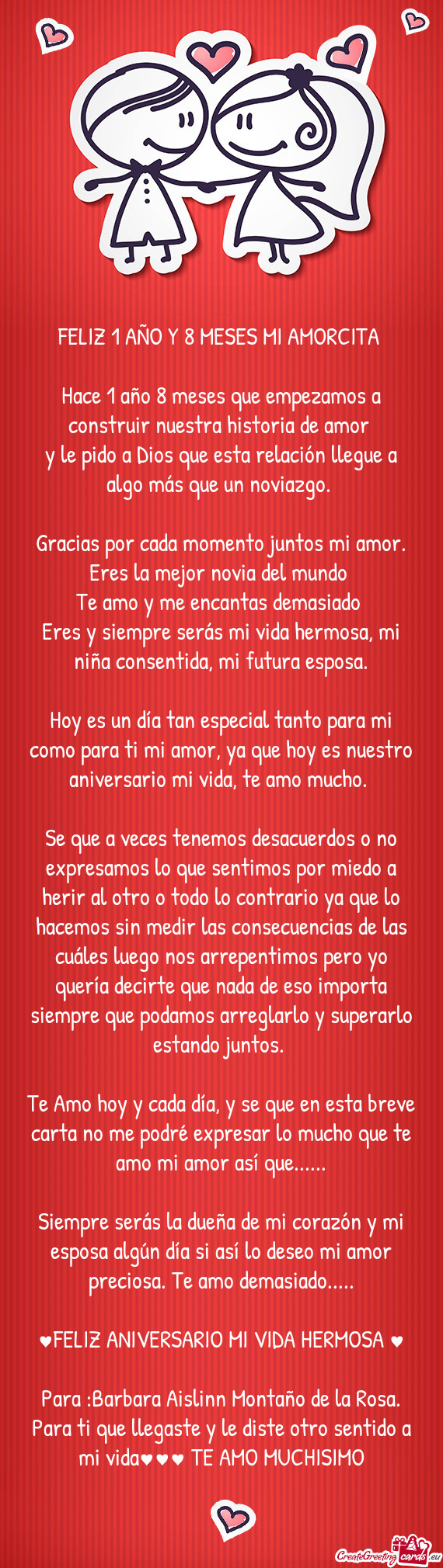 FELIZ 1 AÑO Y 8 MESES MI AMORCITA