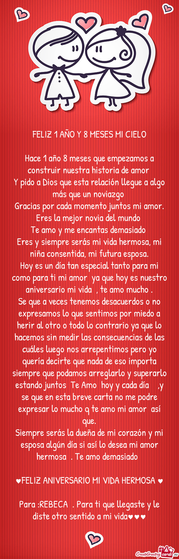 🥰FELIZ 1 AÑO Y 8 MESES MI CIELO🥰