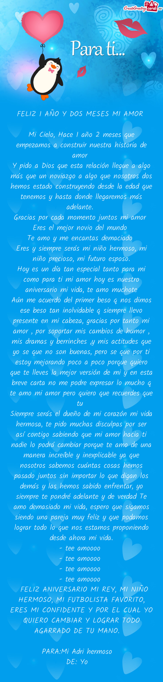 FELIZ 1 AÑO Y DOS MESES MI AMOR