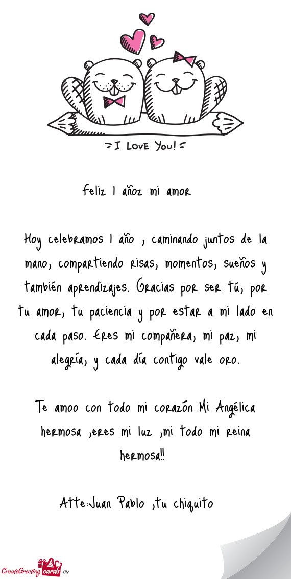 Feliz 1 añoz mi amor 💖