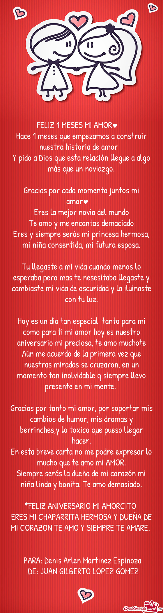 FELIZ 1 MESES MI AMOR♥️❤️🥰
