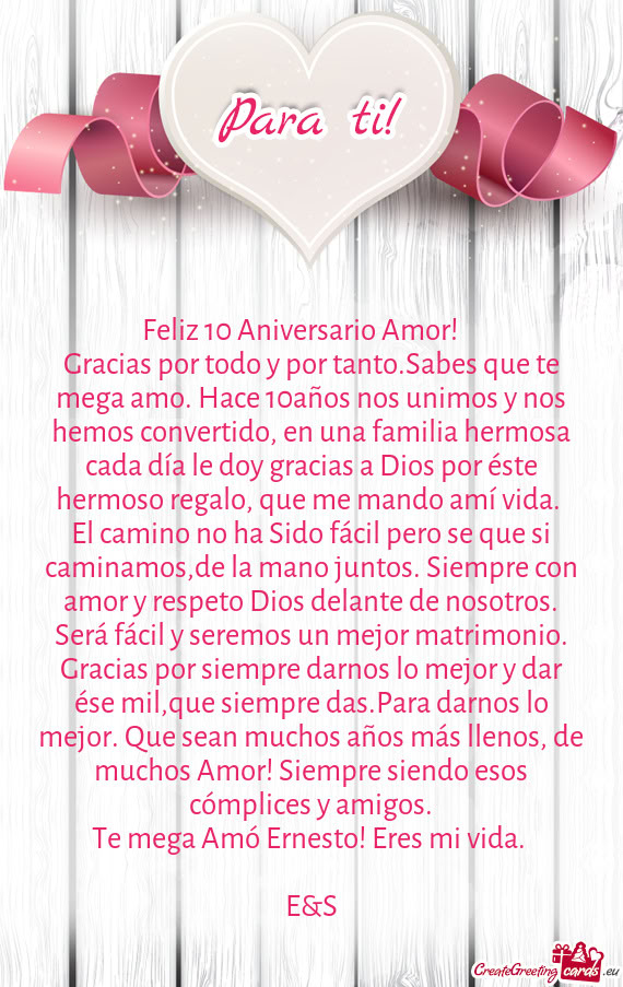 Feliz 10 Aniversario Amor! ❤️