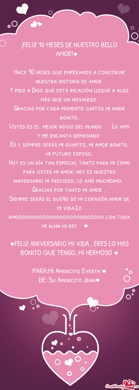 ¡FELIZ 10 MESES DE NUESTRO BELLO AMOR!♥️🥳🥹