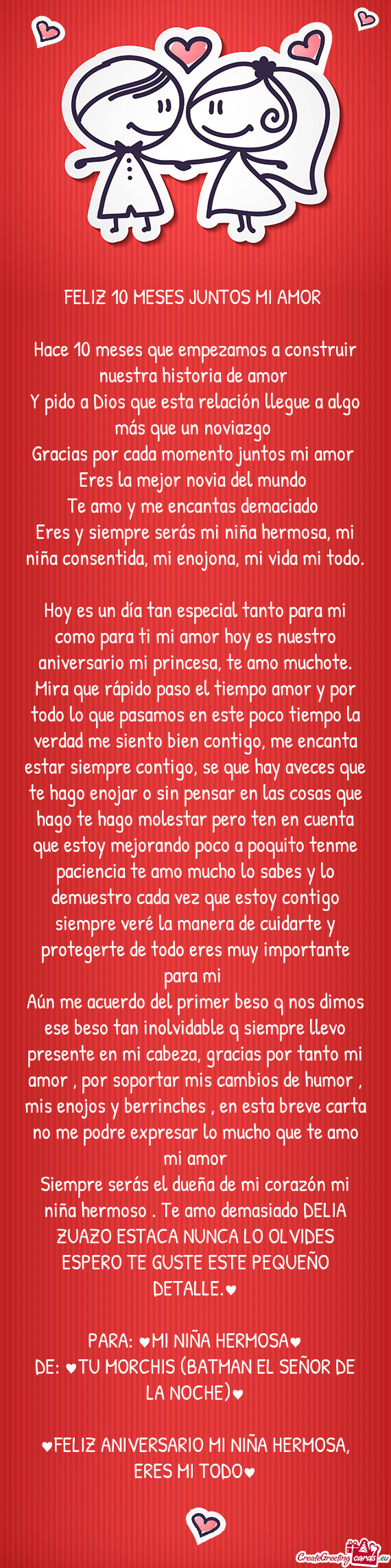 FELIZ 10 MESES JUNTOS MI AMOR