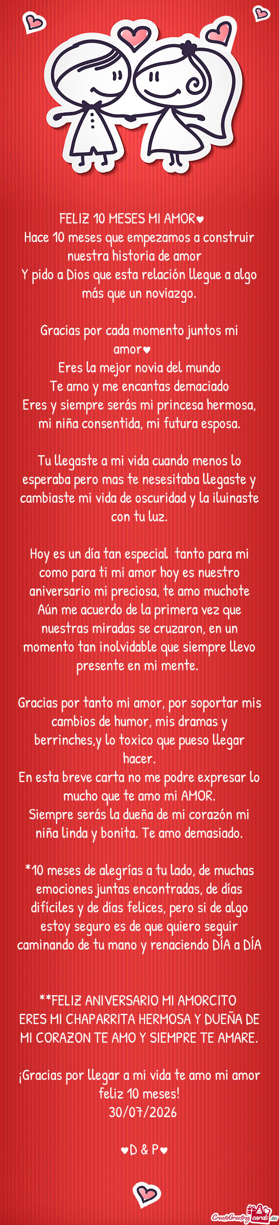 FELIZ 10 MESES MI AMOR♥️❤️🥰