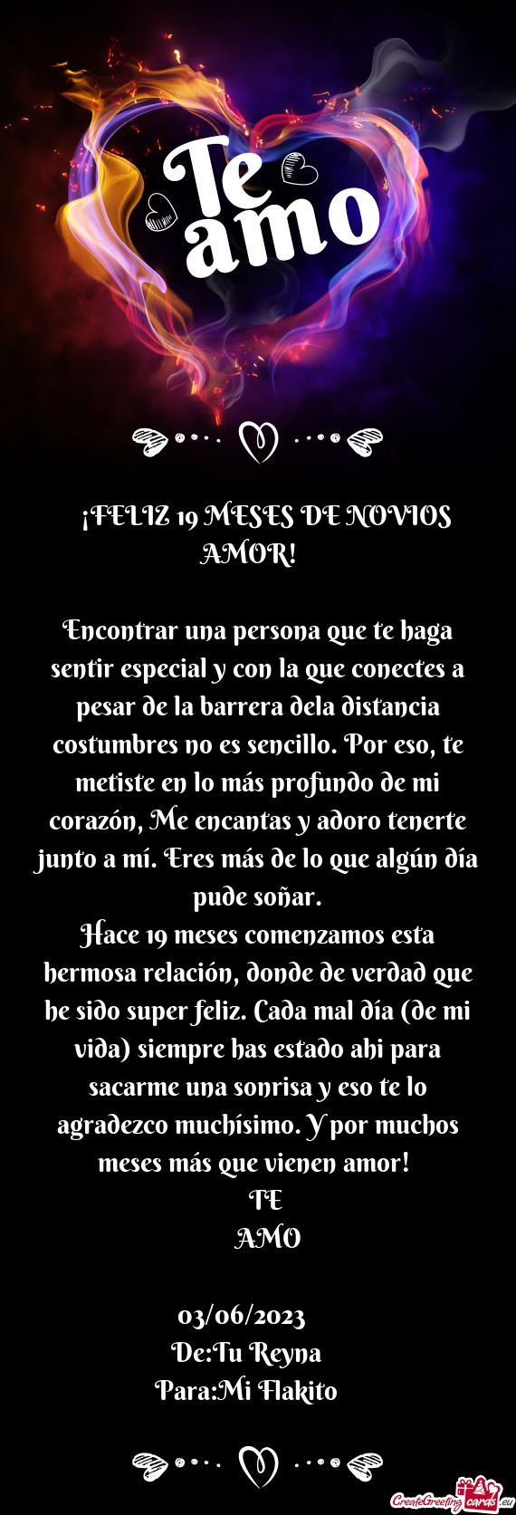 💖¡FELIZ 19 MESES DE NOVIOS AMOR!😻