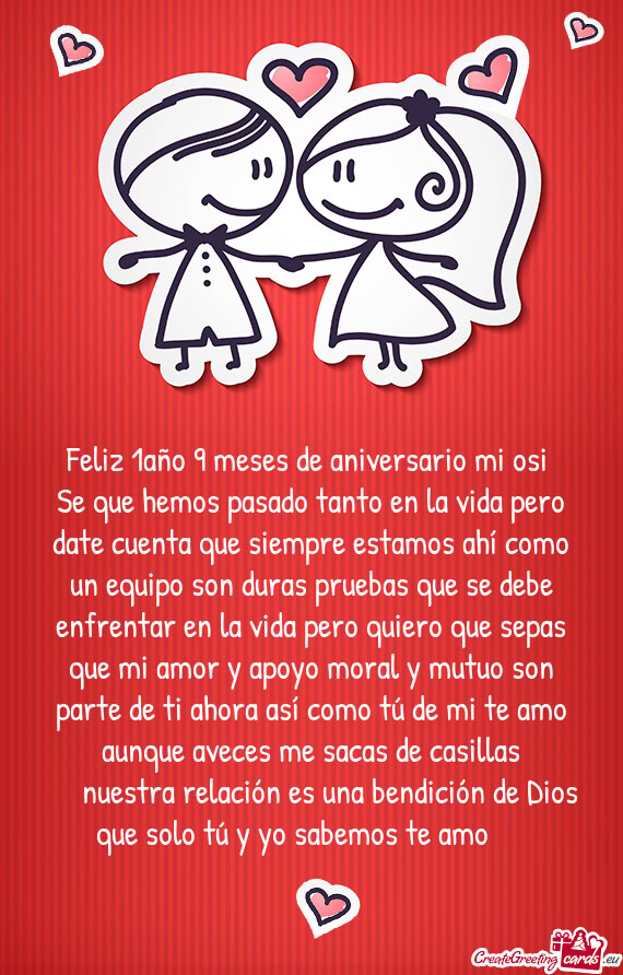 Feliz 1año 9 meses de aniversario mi osi
