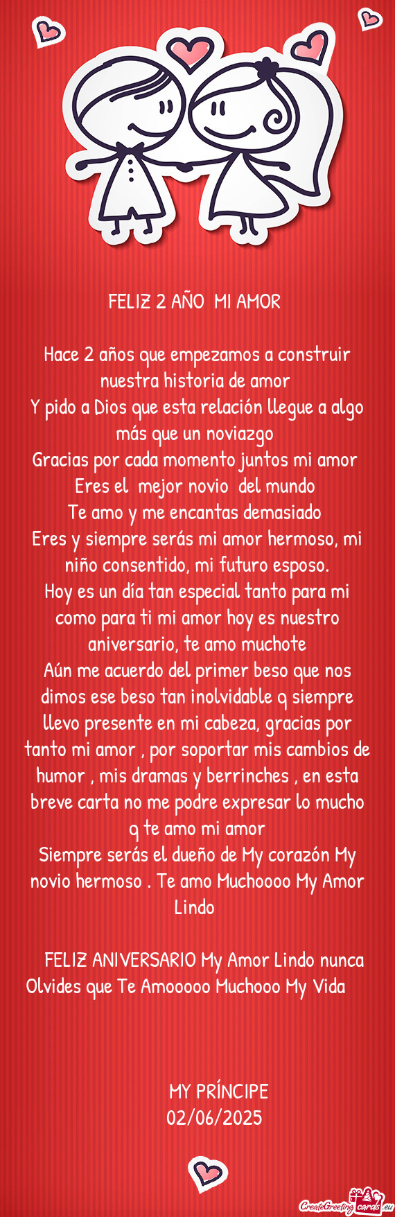 FELIZ 2 AÑO MI AMOR