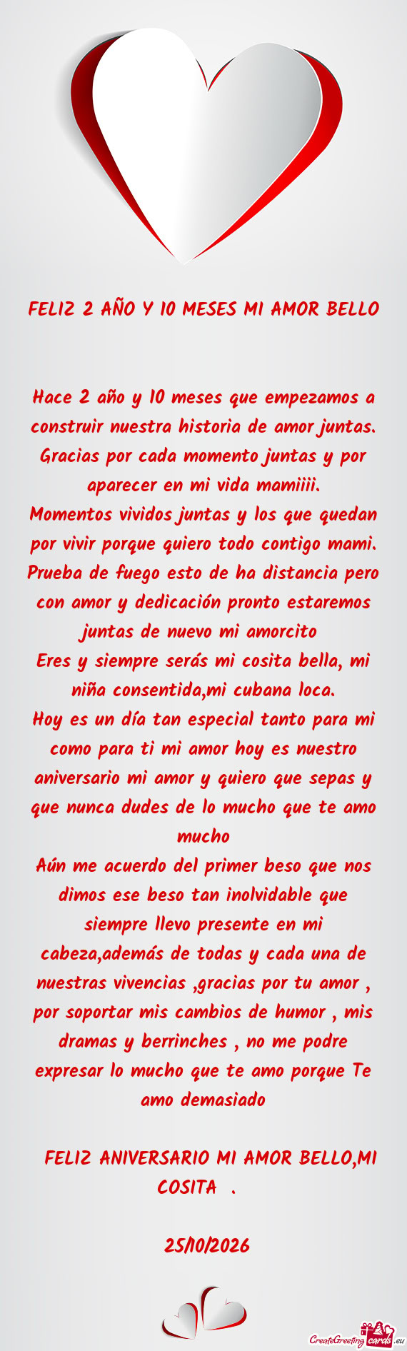 FELIZ 2 AÑO Y 10 MESES MI AMOR BELLO
