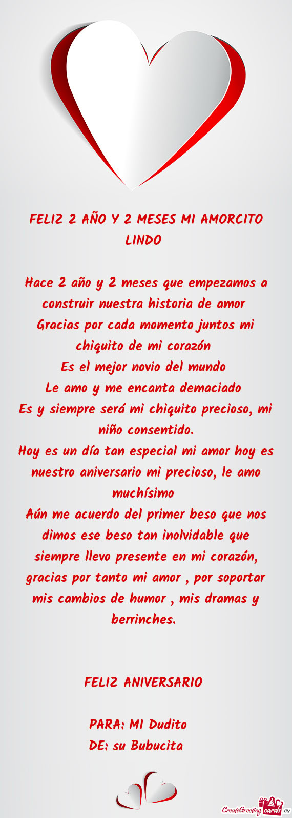 FELIZ 2 AÑO Y 2 MESES MI AMORCITO LINDO