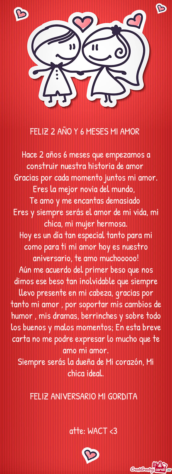 FELIZ 2 AÑO Y 6 MESES MI AMOR