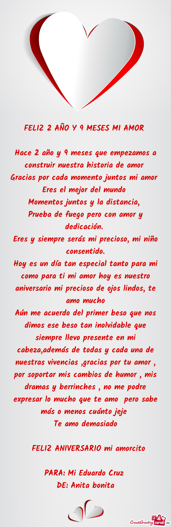 FELIZ 2 AÑO Y 9 MESES MI AMOR