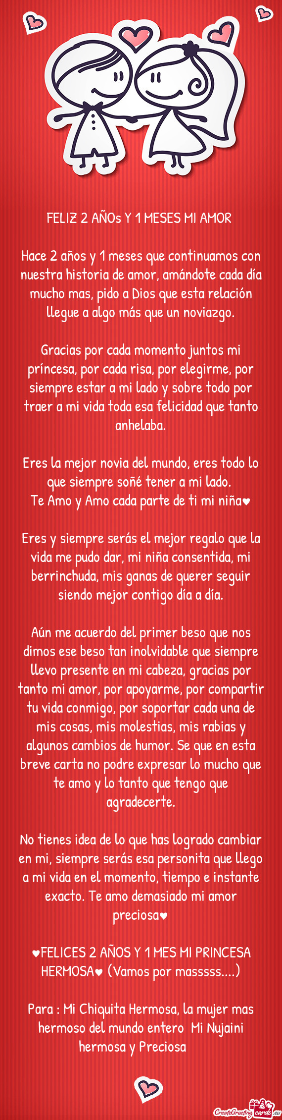 FELIZ 2 AÑOs Y 1 MESES MI AMOR