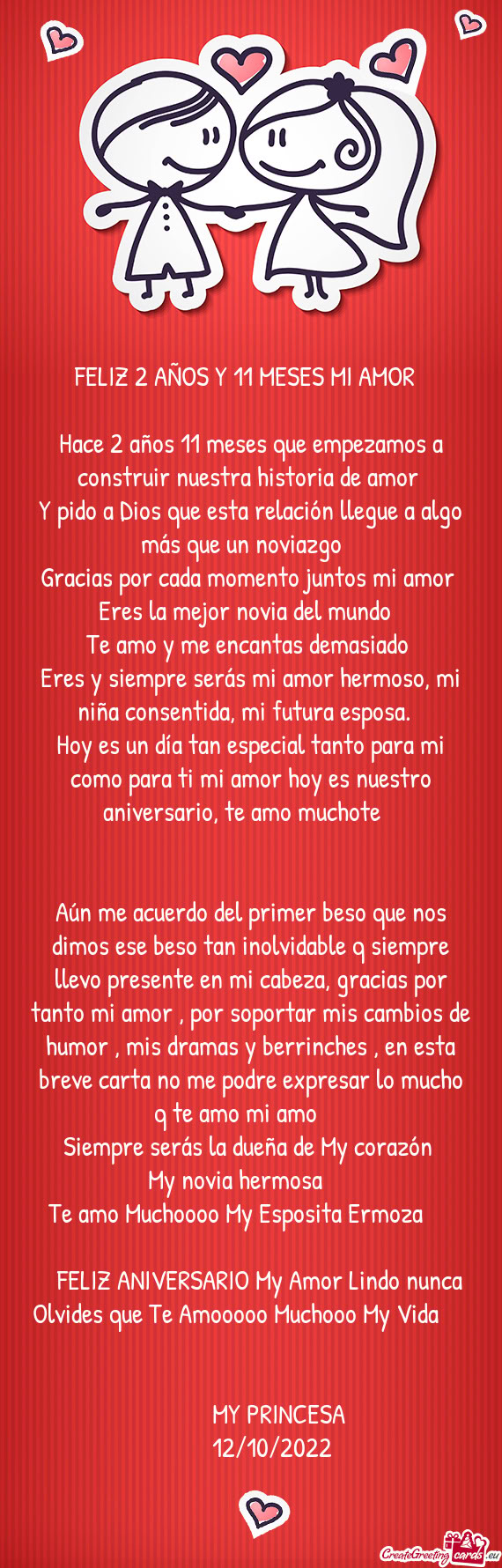 FELIZ 2 AÑOS Y 11 MESES MI AMOR🥰😘