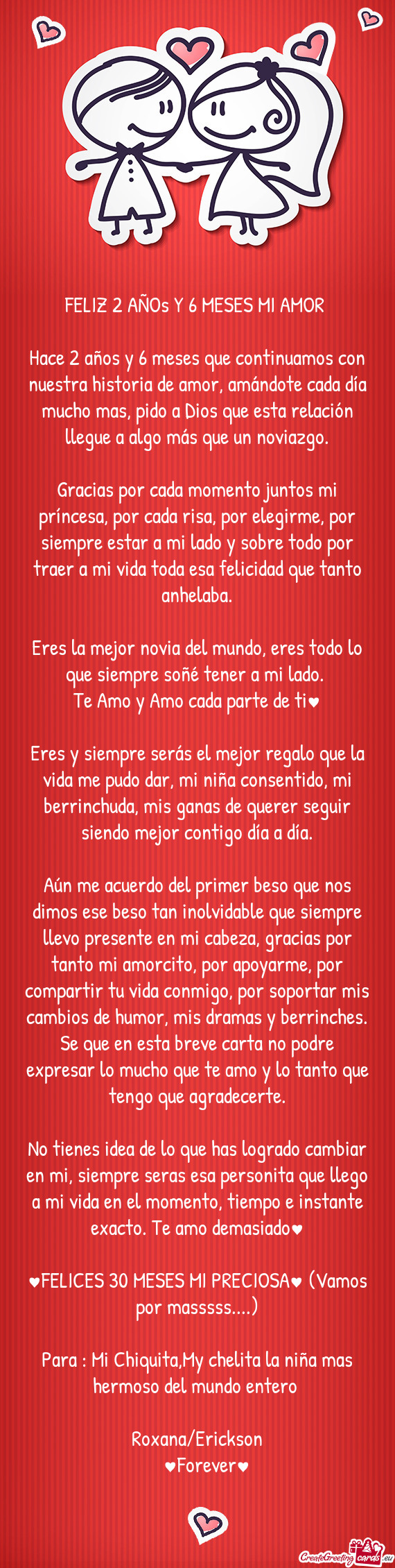 FELIZ 2 AÑOs Y 6 MESES MI AMOR