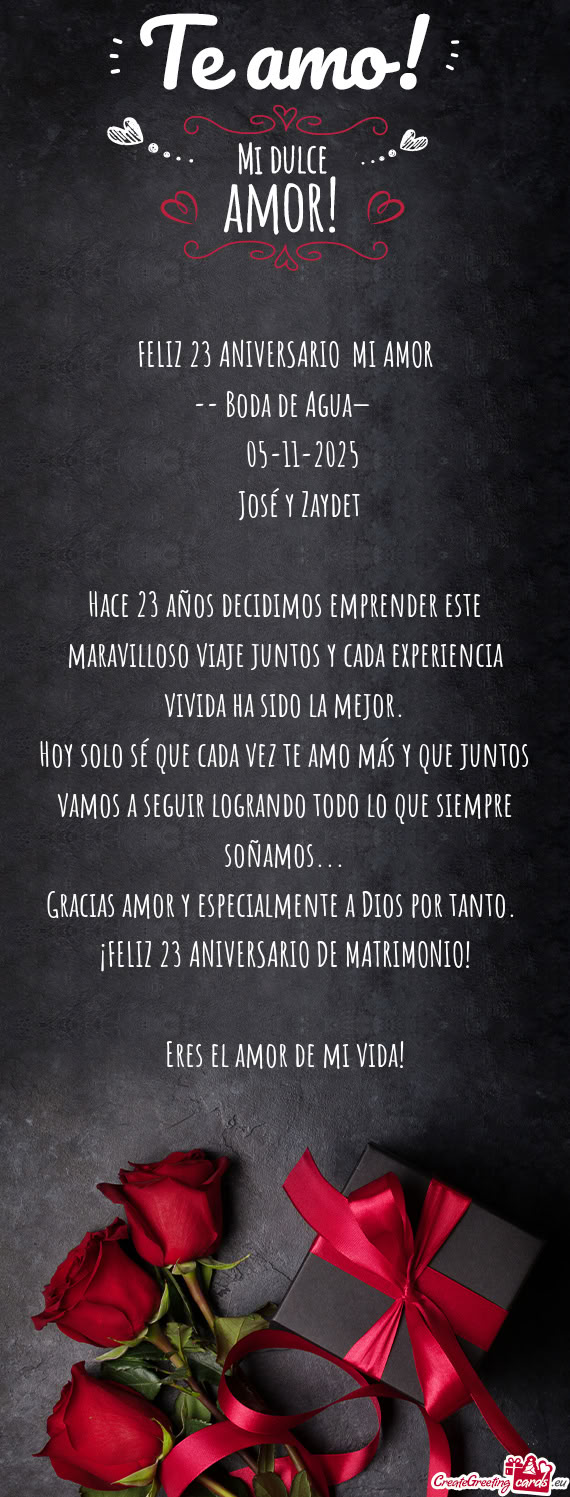 FELIZ 23 ANIVERSARIO MI AMOR